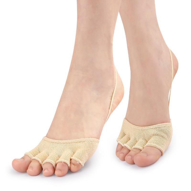 

Новые летние тонкие полуноски для девочек, носки-подследники с пятью пальцами, хлопковые носки с подкладкой, носки из бамбукового волокна на половину стопы, невидимые носки One Size