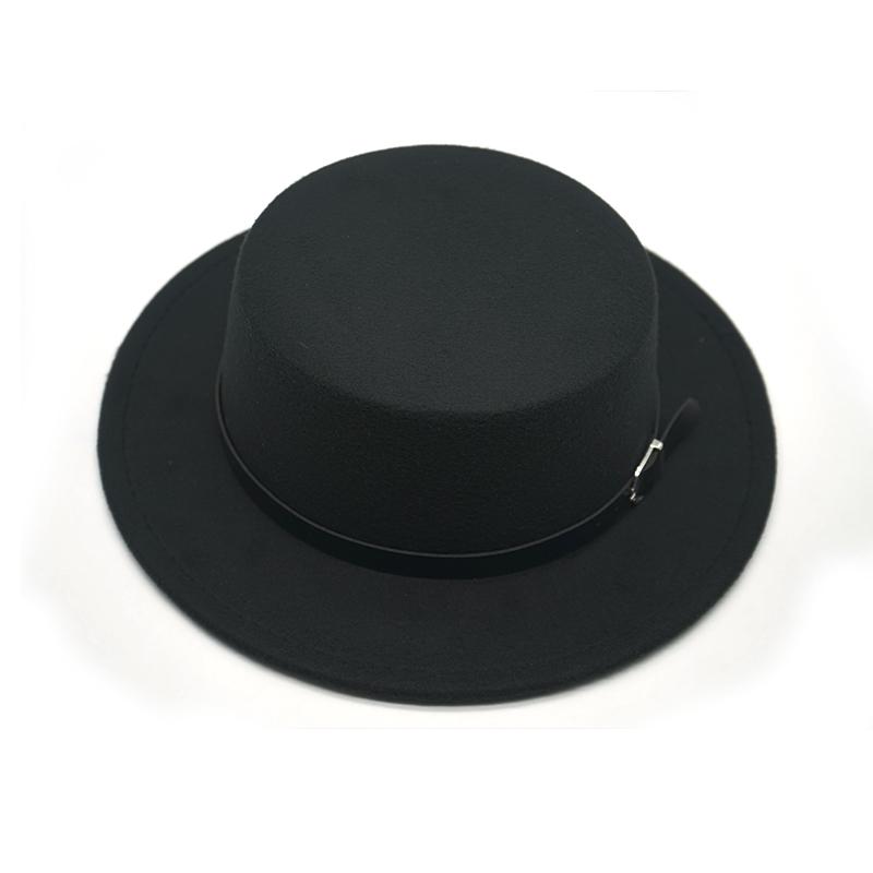 Ny Filthatt Herre Fedora-hatter med Belte Dame Vintage Trilby-luer Ull Fedora Varm Jazzhatt Chapeau Femme filt Panamahatt
