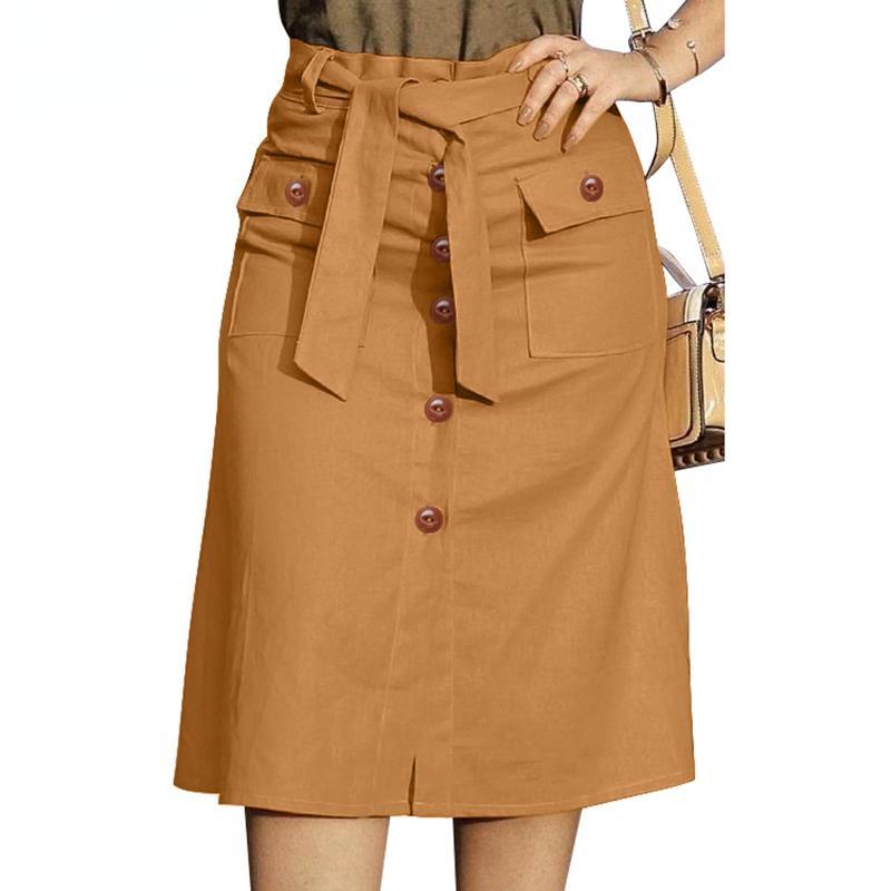 

Женские повседневные летние юбки на пуговицах