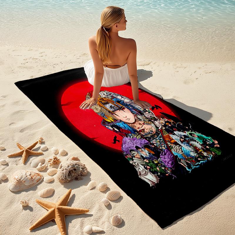 Japanese Anime Cartoon NARUTO Famous Uzumaki Naruto  Beach Towel Outdoor Camping Beach Towel for Vacation Swim Outdoor Pool Absorbent Bath Towel Y14