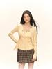 2025 Autumn/Winter European & American Hot Girl Patchwork Lace V-neck Knit Short Cardigan