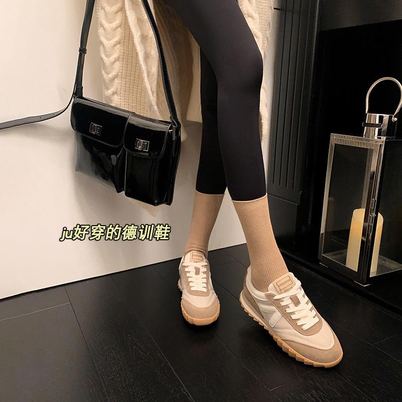 Spot 2025 spring frosted cowhide casual versatile German training shoes color matching lace-up sports shoes college style shoes