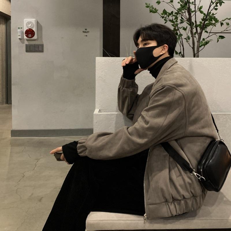 Suede Korean Autumn and Winter Coat Men's Handsome High Street Jacket Winter Style Clothes
