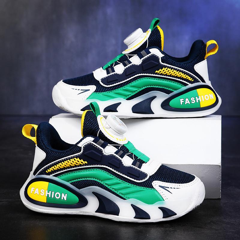 Classmates Sneakers Running Shoes Button Shoes Boys and Girls Middle-aged and Older Children Spring, Summer and Autumn Cute Casual Walking Light