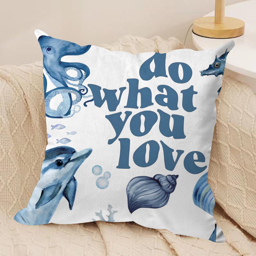 Oean Animals Cushion Cover Silky Short Plush Double-Sided Printed Pillow Case for Sofa All Seasons Home Decor Gift