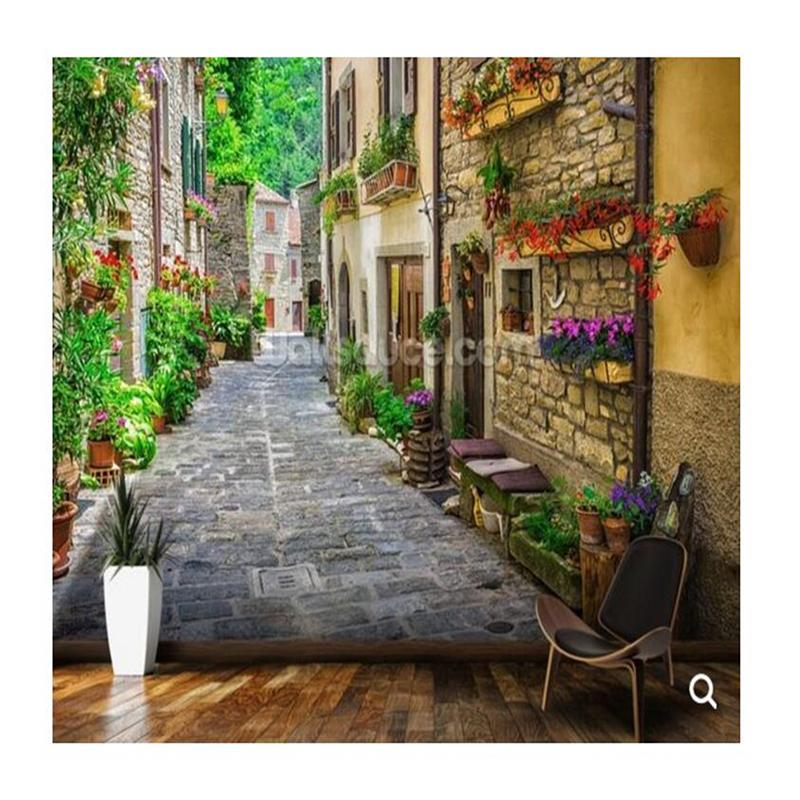 

Wallpaper Old City Street Wall Mural Living Room Sofa Cafe Background Wall Decoration Wallpaper 200 cm(W) x 140 cm(H)