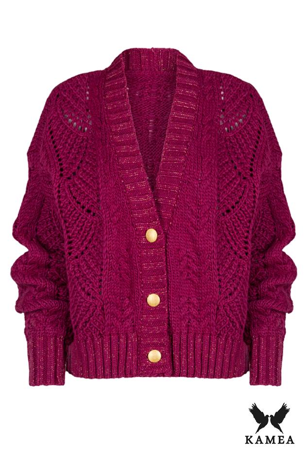 Karmen Cardigan Color Fuchsia-Lux