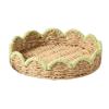 Green Paper Rope Storage Basket With Lace Design For Desk Organization