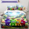 3pcs Teletubbies Bedding Set Duvet Cover Closure Includes 1 Duvet Cover & 2 Pillowcases, Soft and Comfortable for All Seasons.