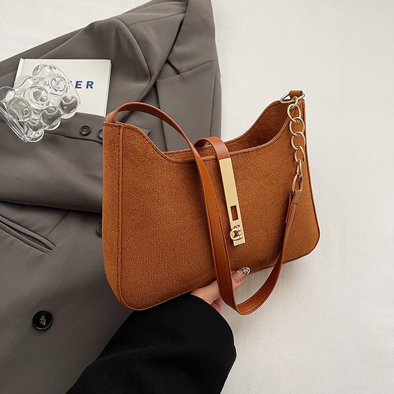 

Chic Vintage-inspired Crescent Bag In Elegant Black Tan And Cream Suede For Everyday Use StyleD