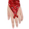 Women Ladies Wetlook Metallic Fingerless Latex Gloves with Rivets Patent Leather Elbow Length Long Gloves Night Club Dancewear