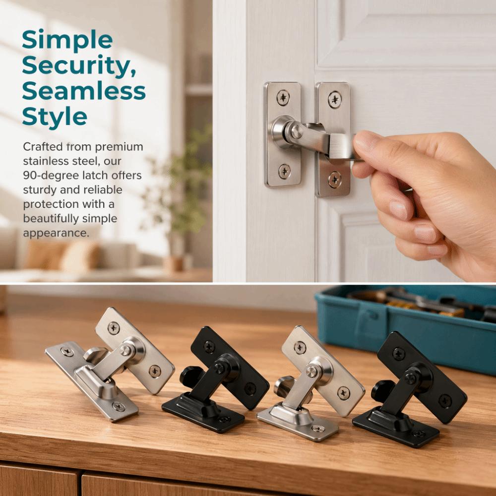Stainless Steel Right Angle Door Latch Multi-functional Toggle Latch Cabinet Lock Furniture