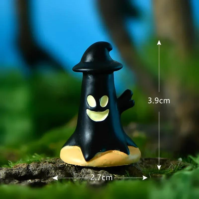 Mini Halloween Figurines Miniature Cute Halloween Ghost Pumpkin Fairy Miniatures Figurines Home Decoration DIY Resin Craft