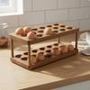 Wooden Egg Tray TwoLayer Tier Holder Space Saving for Chicken Owners, Pantry