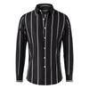 Men Striped Long Sleeve Casual Slim Fit Fashion Business Shirt