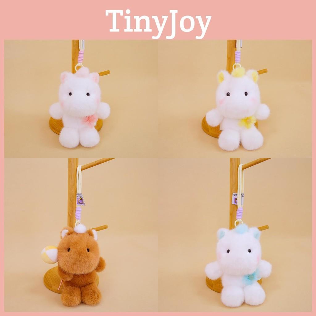 Cute Plush Animal Hanging Toy With Short Faux Fur For Children Travel Doll Bag