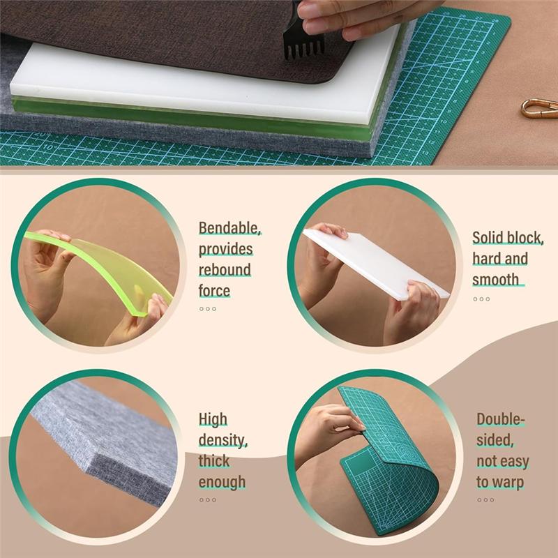 ABFS 4 шт. Подкладка для пробивки, Подкладка для резки кожи, Подкладка для кожевенного ремесла, Звукопоглощающая подкладка и Подкладка для ремонта формата A4, Подходит для DIY