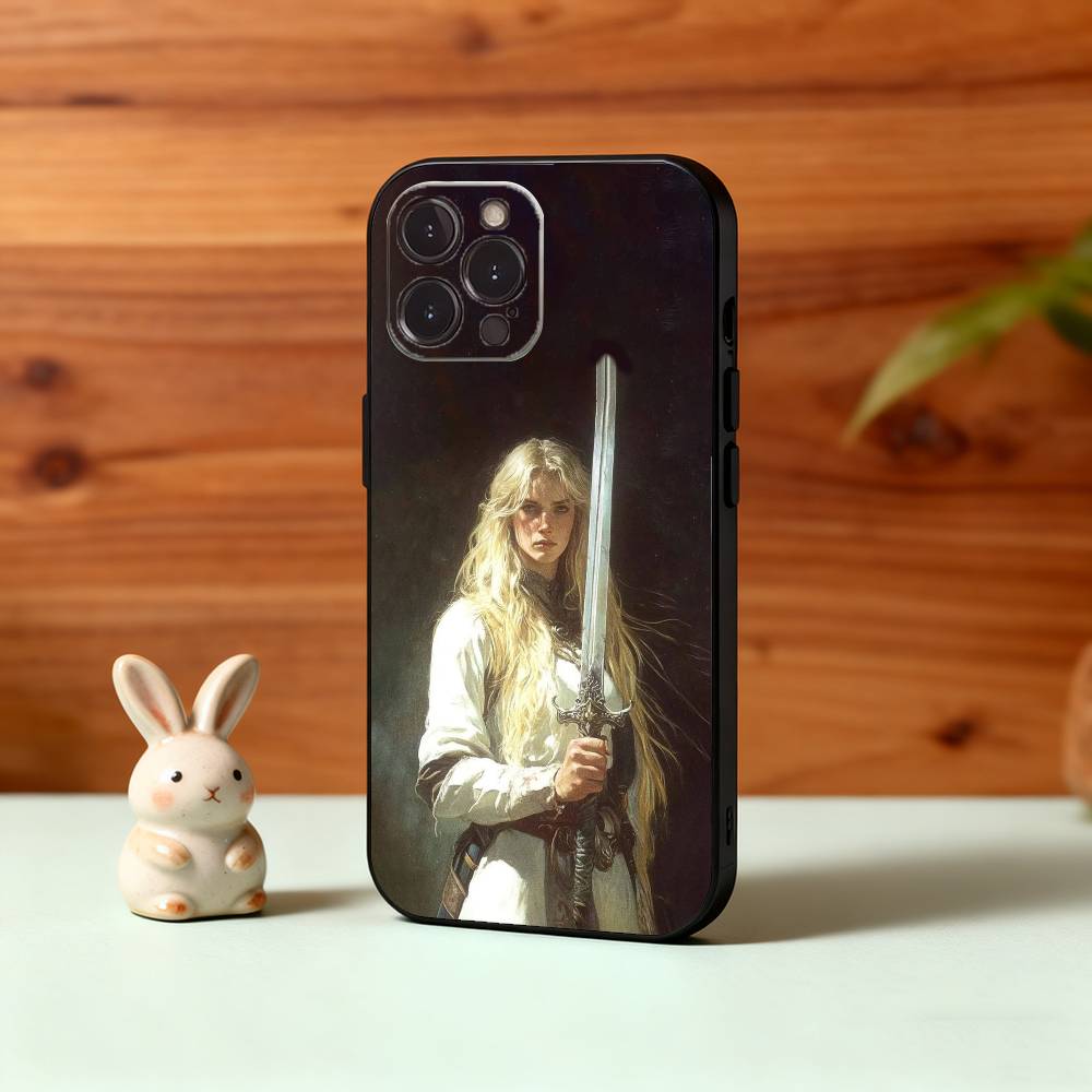 

F-Female K-Knight Phone Case For iPhone17 16 15 14 13 12 11 Pro Max Plus,5G Soft Black Case iPhone15promax