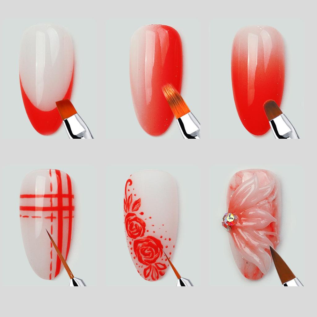 Nail Art Brushes Nail Art Design Pen Painting Tools Nail Extension Gel Brush Nail Polish Brush Builders Nail Gel Brush