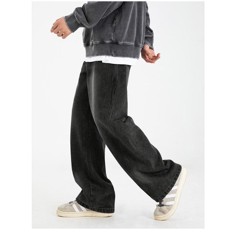 Spring and Autumn Men's New American Style Retro Loose Split Design Jeans