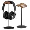 Kantof Headphone Stand, Made of Premium Natural Black Walnut Wood with Aluminum Alloy Finish, Elegant Headphone Hanger for Telework and Gaming, Interi