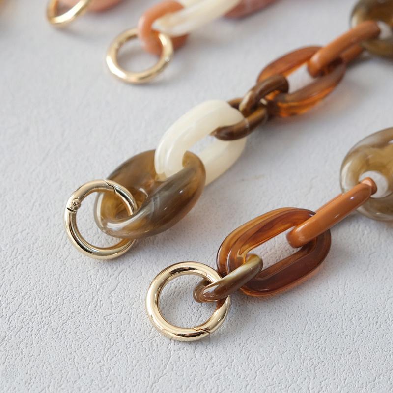 Neue Mode Frau Tasche Zubehör Crossbody Vintage Tasche Kette Acryl Tasche Braun Seil Strap Frauen Handtasche Schulter Griff Ketten