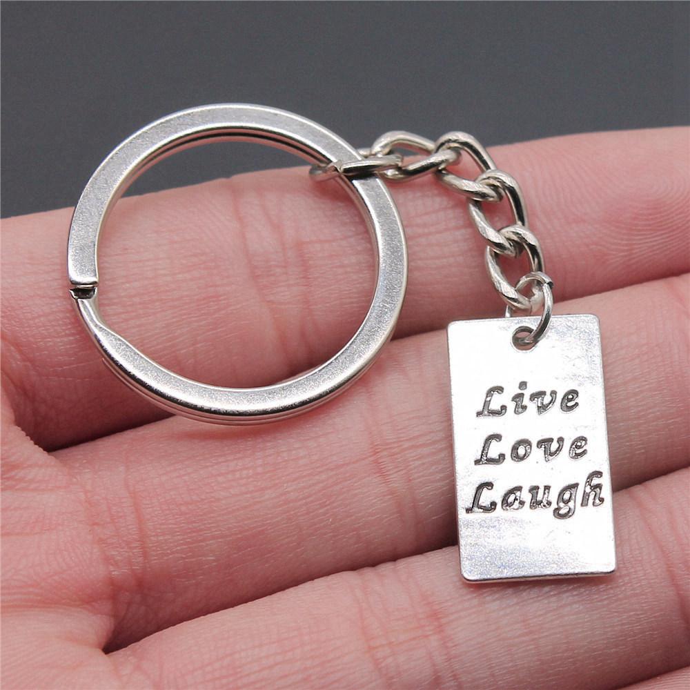 28mm Key Ring Text Tags Friendship Minimalist Jewelry Components QY049
