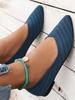 Women's Knitted Cross-Strap Flat Shoes - Breathable, Pointed Toe, Spring/Summer/Autumn