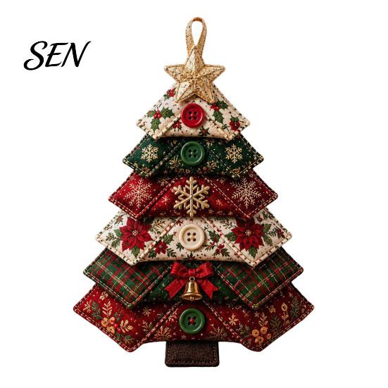 Quilting Crafts for Halloween DIY Quilted Fabric Tree Kit, Sewing Craft Reusable Holiday Table Centerpiece Handmade Christmas Hanging Ornament