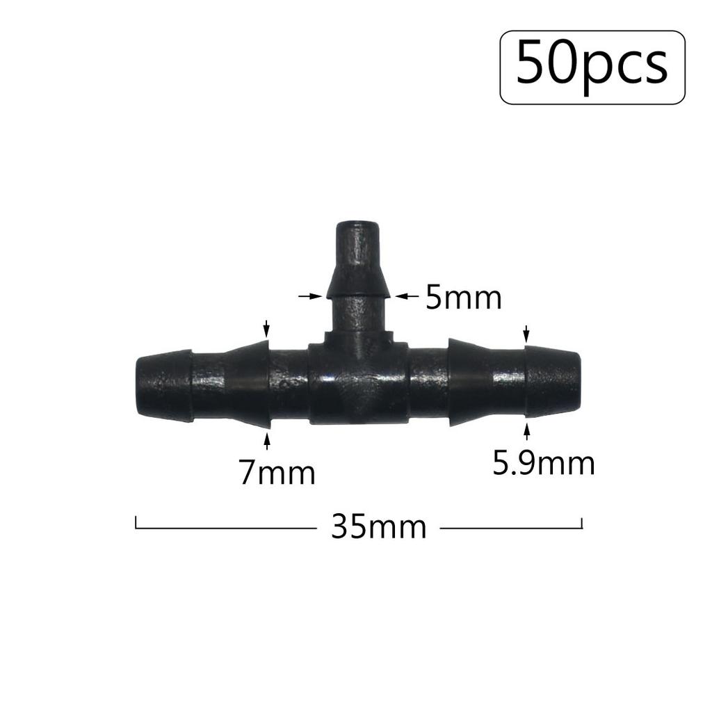 50pcs 3/5 4/7mm Garden Hose Barbed Connectors Tee Elbow Cross End Plug Fitting Coupling Drip Irrigation System Watering