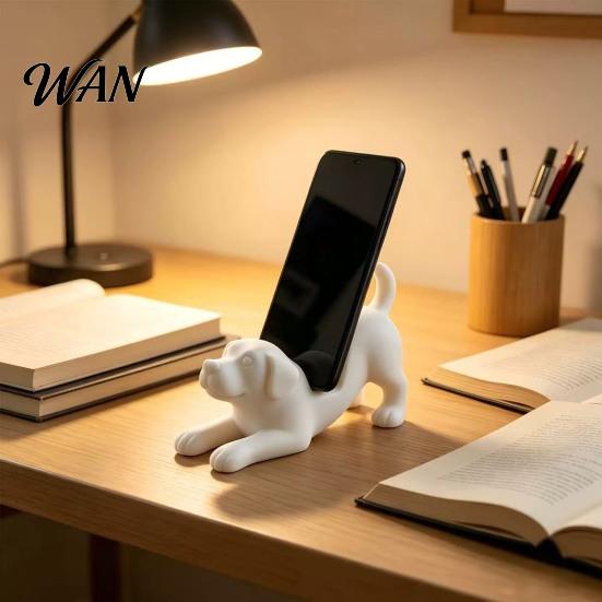 PLA Plastic Phone Holder Puppy Cell Holder, Decorative Smartphone Mount, Mobile Hand Free Movie Watching Stand Ornament for Office Table Home
