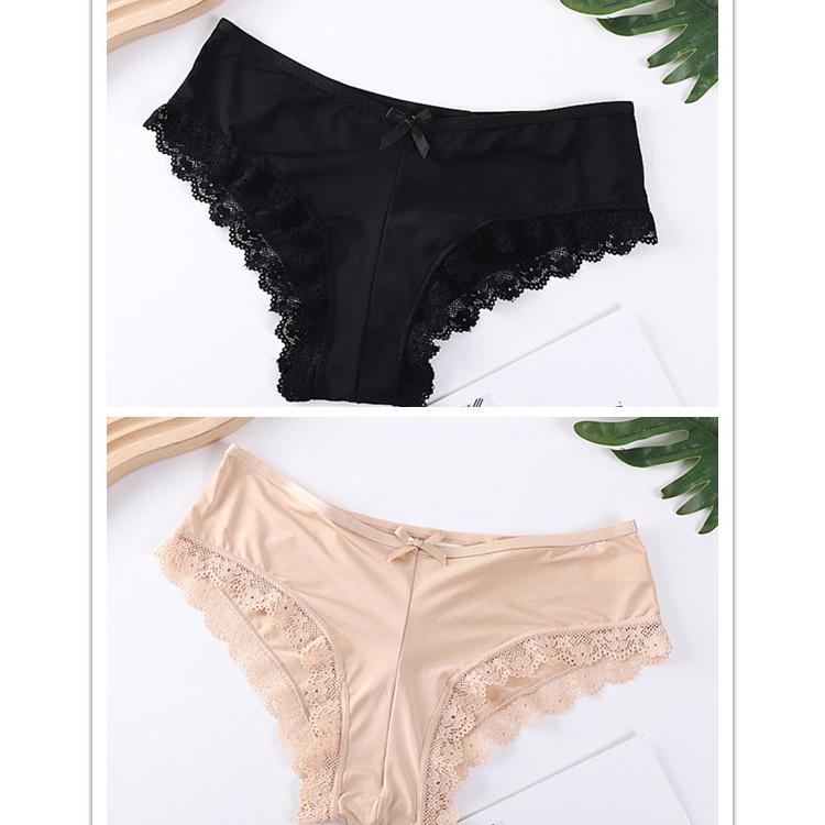 

2 шт./лот, трусики с перекрещенными треугольниками для женщин, сексуальные трусики с кружевными краями, женское нижнее белье с бантом на средней талии L
