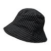 25 Simple Striped Cotton And Linen Fisherman Hats For Children, Light And Breathable Face-Covering Versatile Basin Hats In Summer