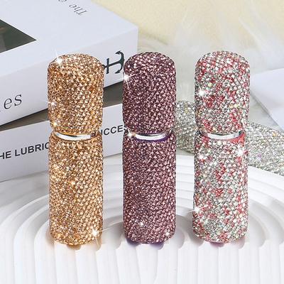 10ml Portable Perfume Spray Bottle Rhinestone Inlaid Refillable Leakproof Travel Mini Cosmetics Sub Bottle Container Wholesa