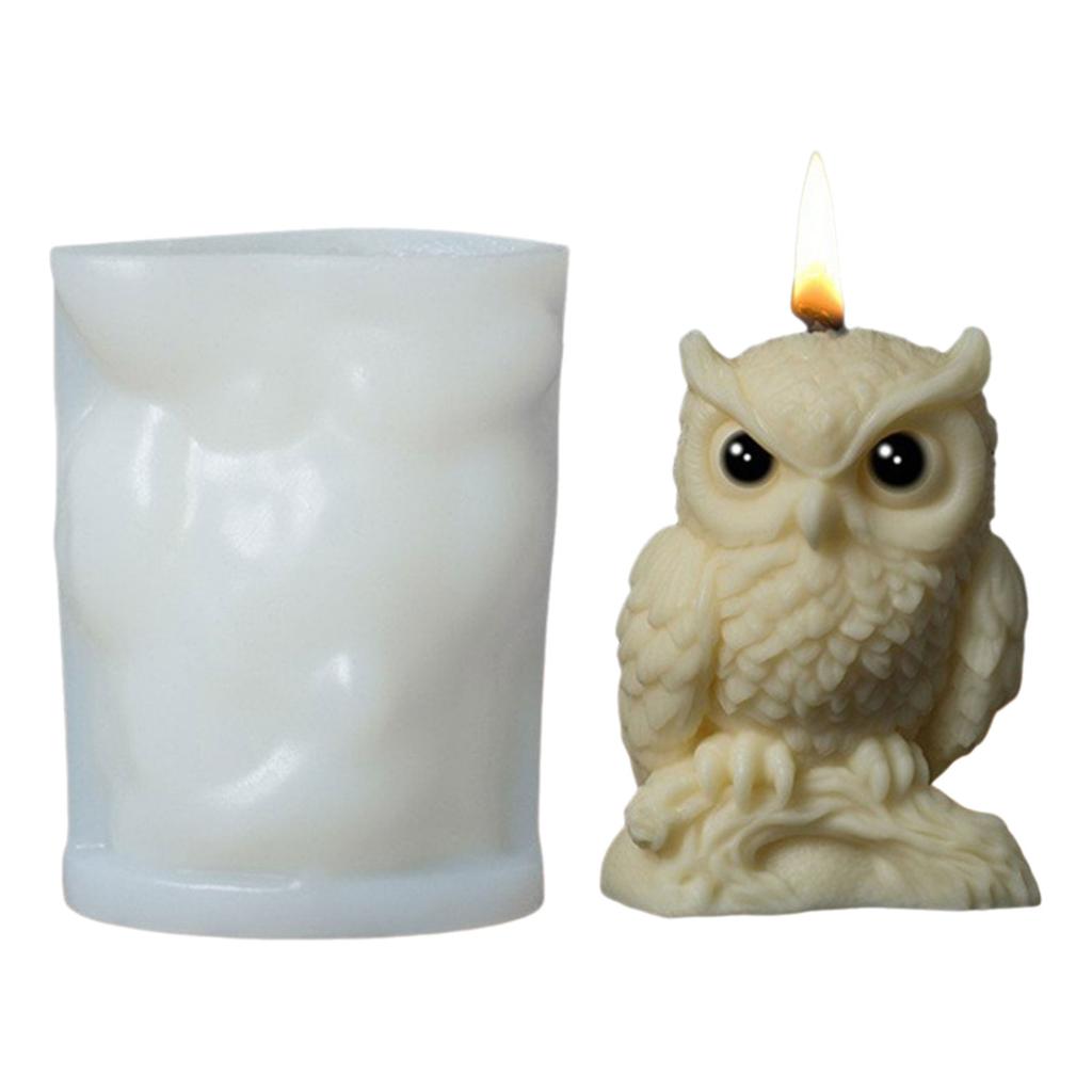 3D Owl Shape Silicone Candle Molds Animal Statue Silicone Candle Molds Candle Making Tool for Handmade Craft