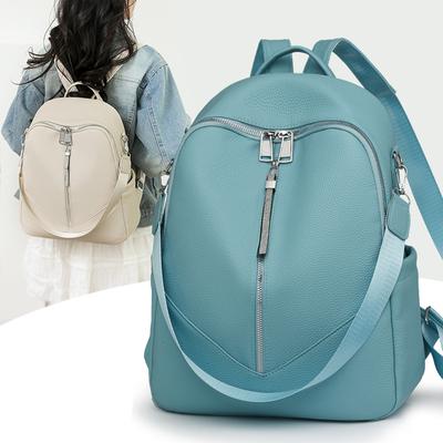 New Casual Backpack Women's Backpack Large Capacity Fashion Pu Schoolbag Trend Travel Women's Bag