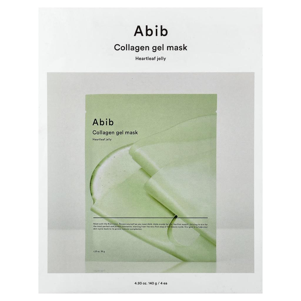 Abib Collagen Gel Beauty Mask, Heartleaf Jelly, 4 Sheets, 35g (1.23oz) Each
