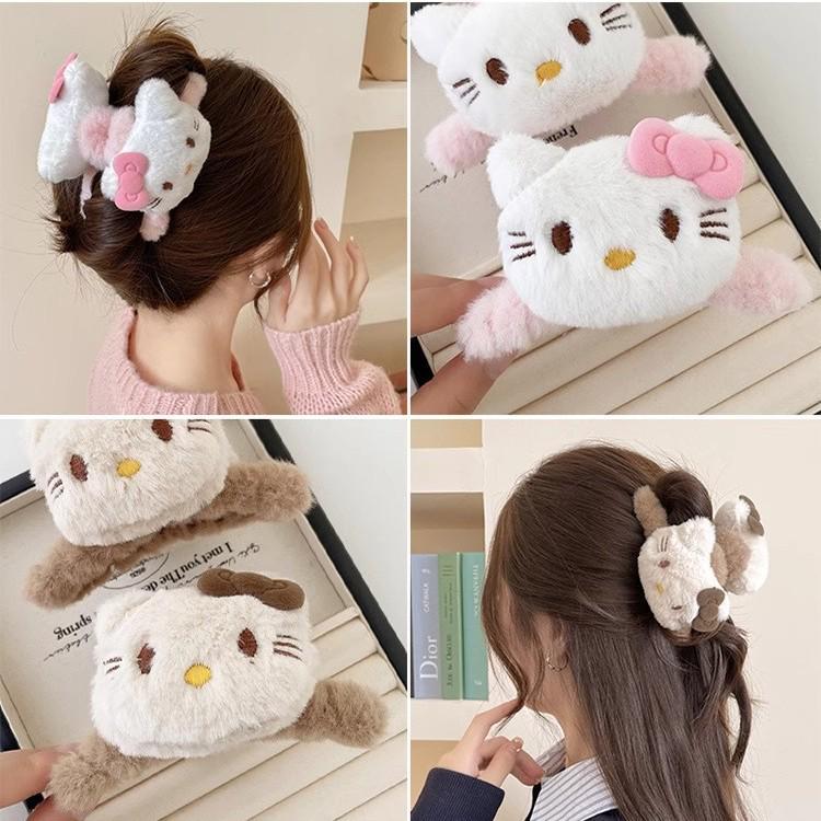 Korėjietiško stiliaus rožinis Hello Kitty žnyplės segtukas – mielas kačiuko ryklio plaukų aksesuaras mergaitėms