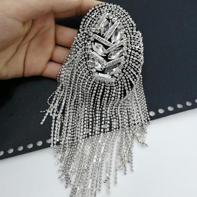 Omuz Broş Püsküller Rhinestones Takı El Yapımı Parlak Apolet Elbise Dekor