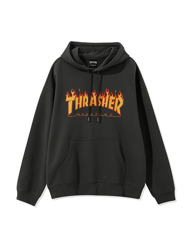 Flame Logo Hoodie Charcoal/Red