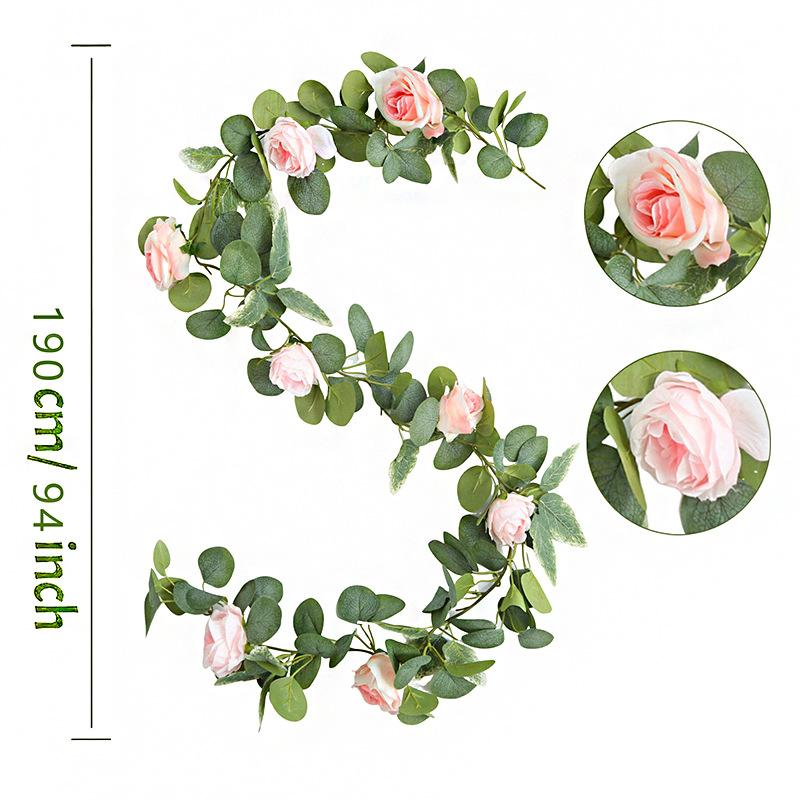 Simulation Rose Vine Home Wedding Wedding Arch Winding Decorative Vine Eucalyptus Leaves Simulation Vine