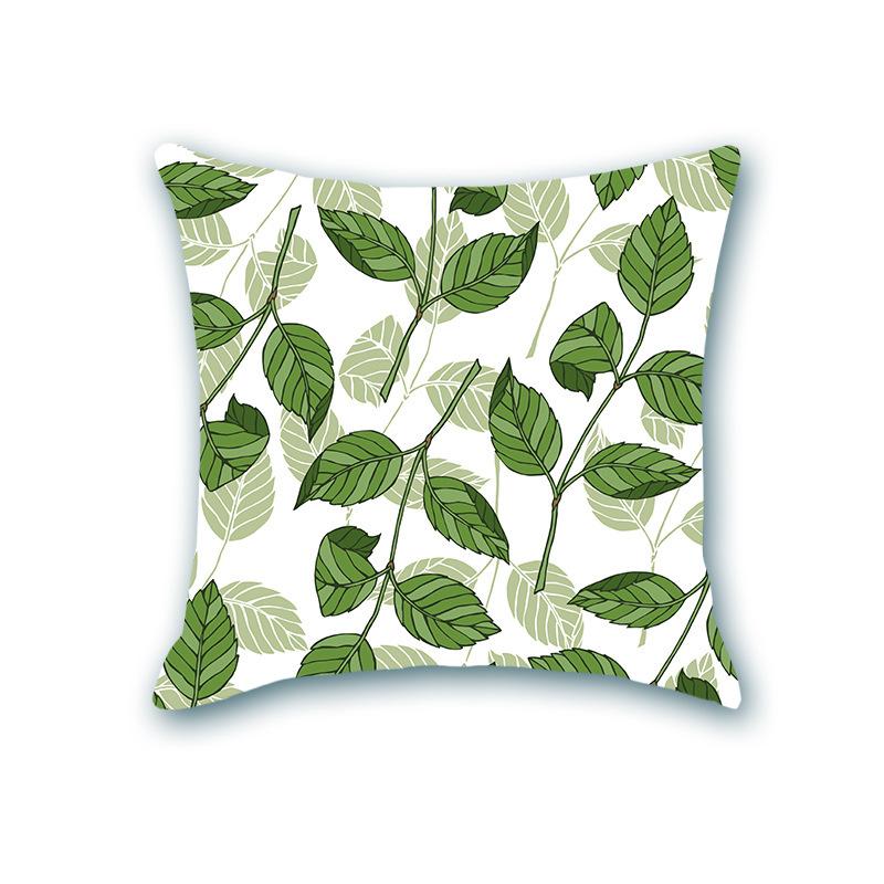 New Plant Print Decorative Imitation Super Soft Pillow Case Nordic Floral Sofa Office Bedside Cushion Cover