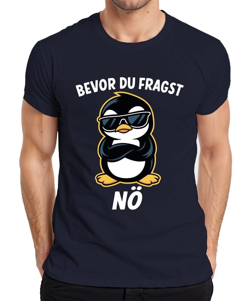 Before You Ask Nope Funny Naughty Penguin Sunglasses Cool Retro Unisexs Tshirt S