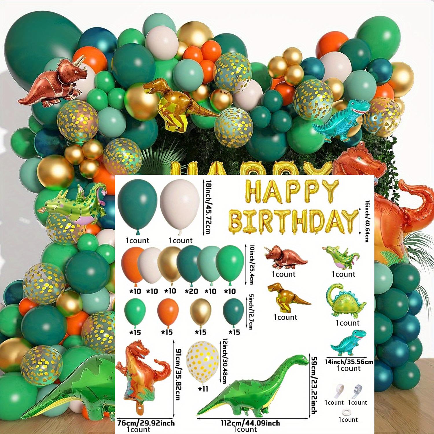 153pcs Dinosaur Themed Balloon Garland Arch Green Gold Orange Balloon Jungle Party Dinosaur Themed Birthday Party Decorations Other