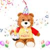 Singing Dancing Teddy Bear With Light Up Candle Shaking Head While Singing The HAPPY BIRTHDAY Song Musical Interactive Stuffed Animal Plush Birthday
