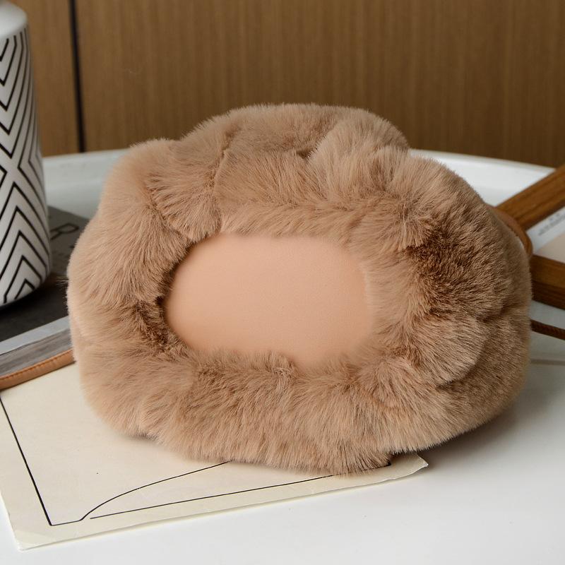 Geantă de umăr pentru femei, model polar, cu textură înaltă, țesătură, tip nor, din pluș, capacitate mare, din blană artificială, drăguț, dovleac, toamna și iarna, nouă și versatilă