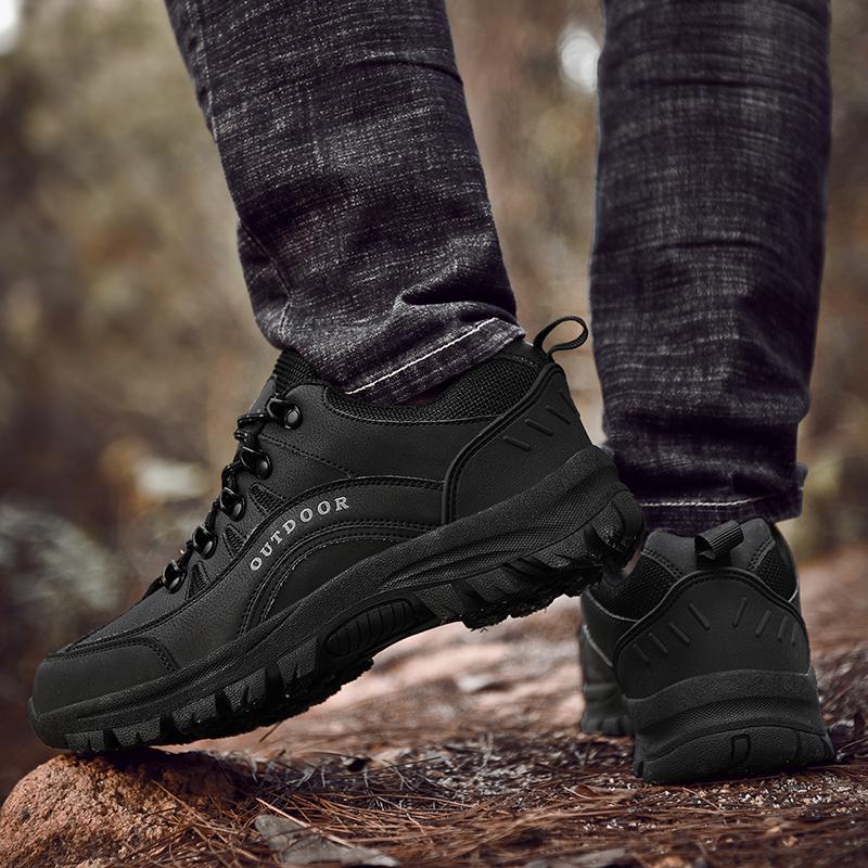 Outdoor Hike Sneakers High Quality Leather Trekking Shoes Non -Slip Waterproof Men Hiking Shoes Climbing Camping Mens Sneakers