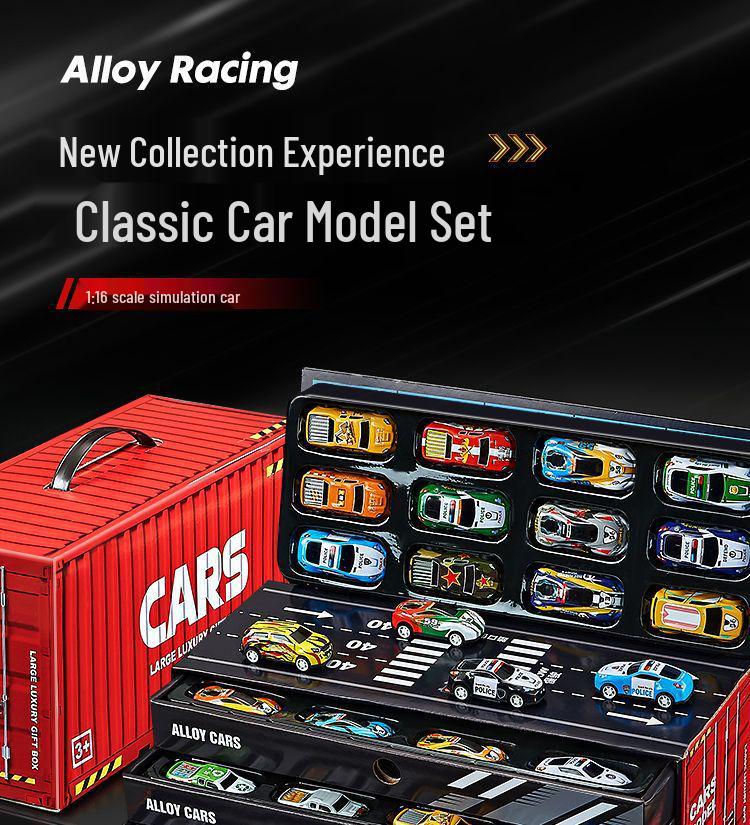 48-Piece Alloy Racing Toy Car Set with Storage Box - Perfect for Boys' Birthdays