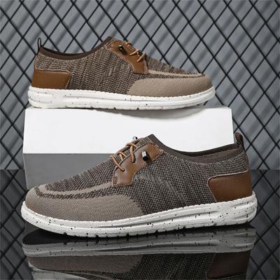 Fashion Men Lace-Up Laces Casual Walking Shoes Lightweight Breathable Sneakers for Daily Use Outdoor Slip Resistant Comfy Casual Shoes
