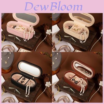 Jewelry Storage Box Pu Material With Mirror For Travel And Gifting